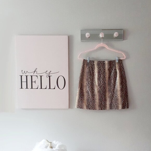 NWOT Sandro python snakeskin pattern leather mini skirt, L - Picture 13 of 13